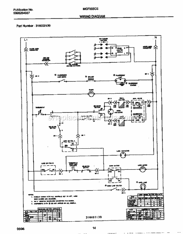 Frigidaire MGF355CESA Frg(V1) / Gas Range Page G Diagram