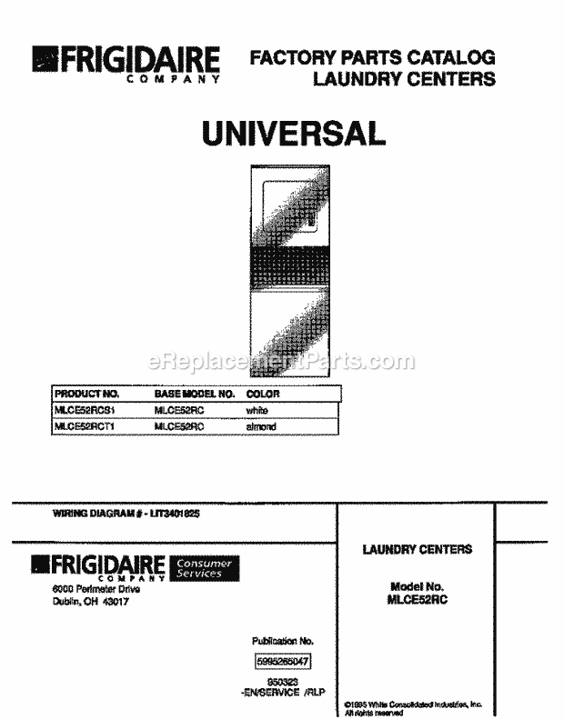 Frigidaire MLCE52RCS1 Laundry Center Page C Diagram