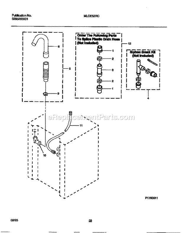 Frigidaire MLCE52RCT0 Tap(V2) / Laundry Center Washer - Hoses Diagram