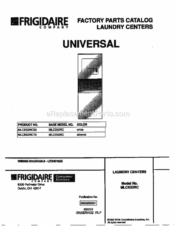 Frigidaire MLCE52RCT0 Tap(V2) / Laundry Center Page C Diagram