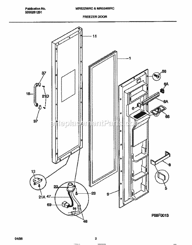 Frigidaire MRS24WRCD2 Frg(V3) / Side by Side Refrigerator Freezer Door Diagram