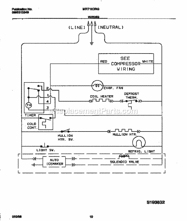 Frigidaire MRT16DRGW0 Frg(V4) / Refrigerator Page F Diagram