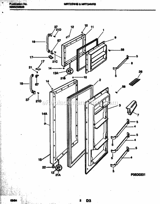 Frigidaire MRT22NHBZ0 Frg/Refrigerator Doors Diagram