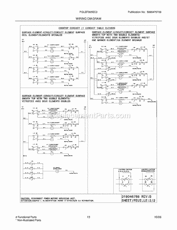 Frigidaire PGLEF365EC3 Freestanding, Electric Electric Range Page F Diagram