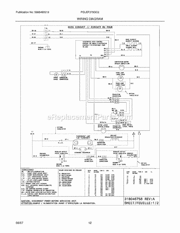 Frigidaire PGLEF375GC2 Freestanding, Electric Electric Range Page G Diagram