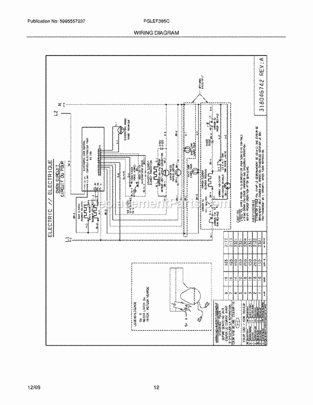 Frigidaire PGLEF385CS3 Range Page F Diagram