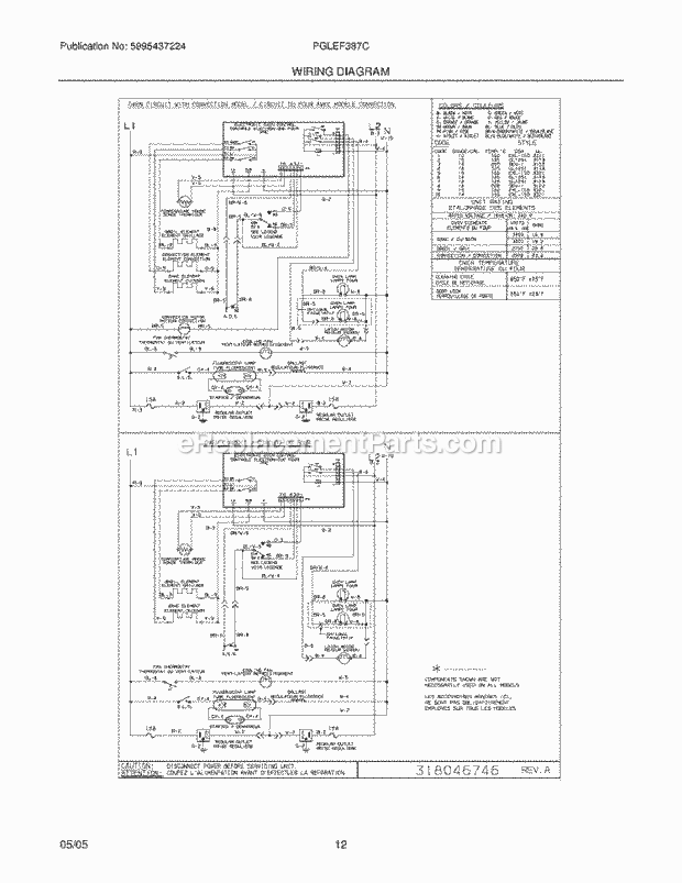 Frigidaire PGLEF387CS4 Freestanding, Electric Electric Range Page F Diagram