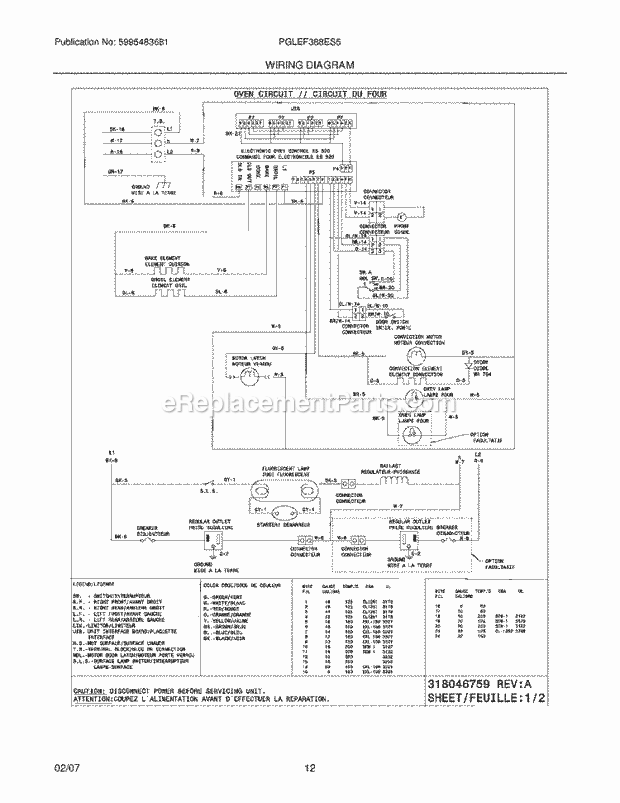 Frigidaire PGLEF388ES5 Freestanding, Electric Electric Range Page F Diagram