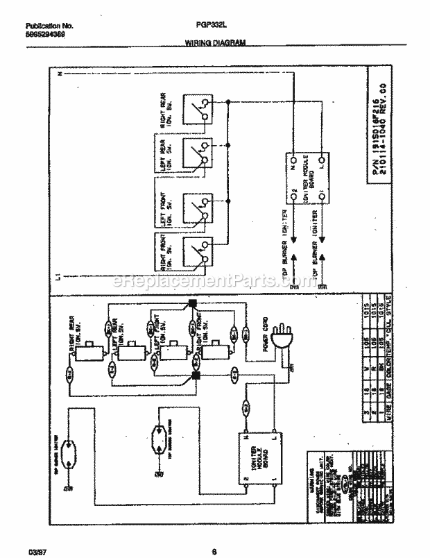 Frigidaire PGP332LW3 Wwh(V2) / Gas Cooktop Page D Diagram