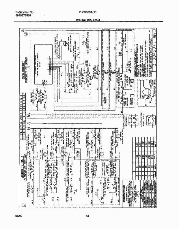 Frigidaire PLCS389ACD Slide-In, Electric Gas Combo Dual Fuel Range Page G Diagram