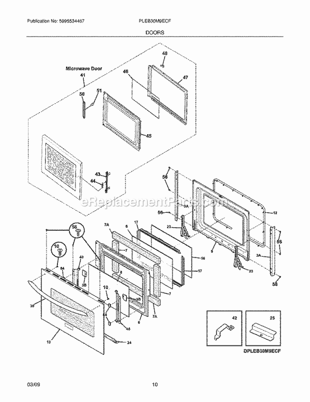 Frigidaire PLEB30M9ECF Microwave Doors Diagram