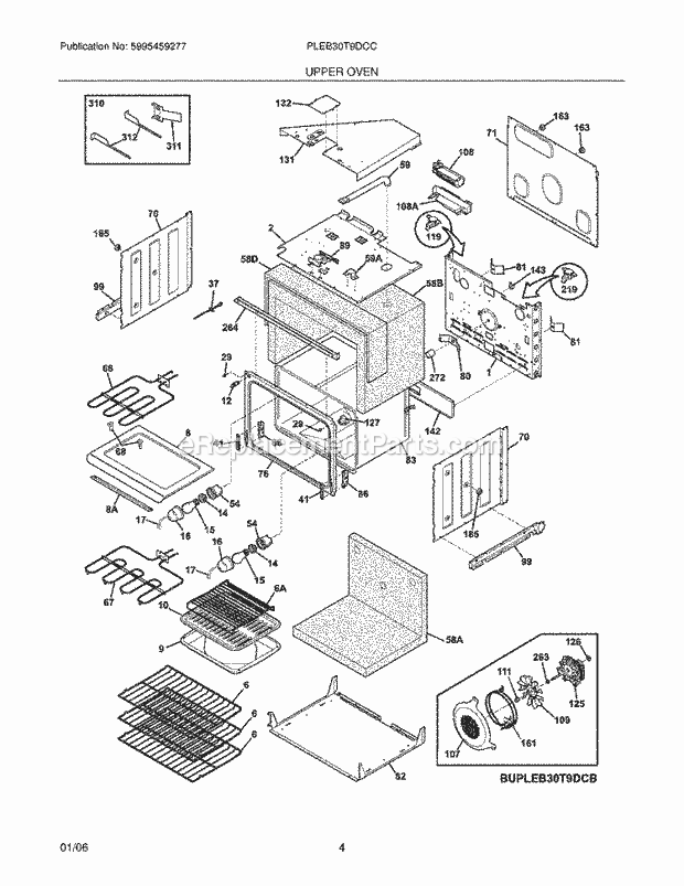 Frigidaire PLEB30T9DCC Built-In, Electric Electric Oven Upper Oven Diagram