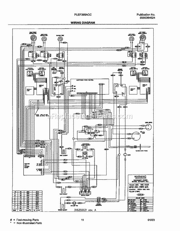 Frigidaire PLEF398ACC Freestanding, Electric Electric Range Page F Diagram