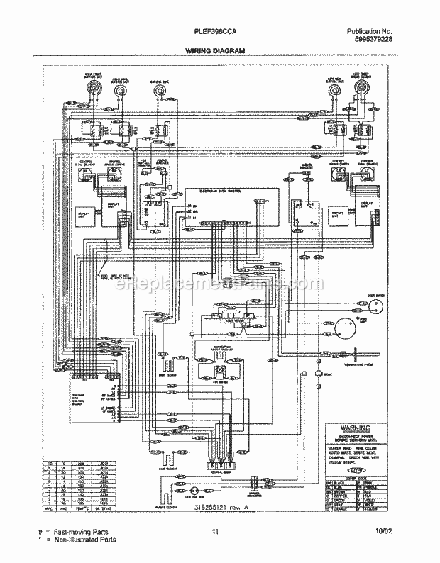 Frigidaire PLEF398CCA Freestanding, Electric Electric Range Page F Diagram