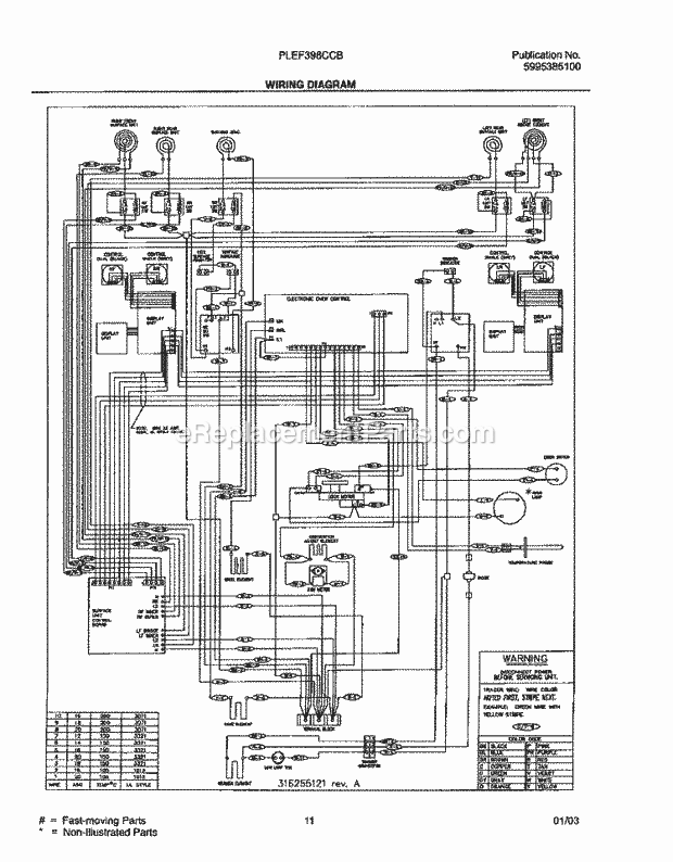 Frigidaire PLEF398CCB Freestanding, Electric Electric Range Page F Diagram