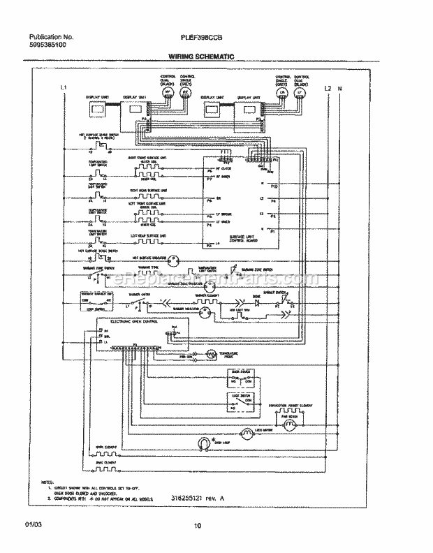 Frigidaire PLEF398CCB Freestanding, Electric Electric Range Page G Diagram