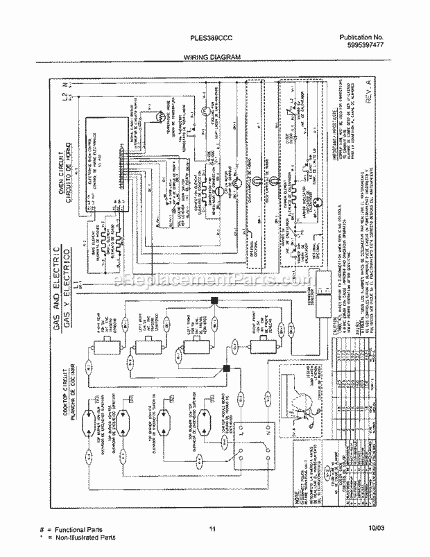 Frigidaire PLES389CCC Slide-In, Electric Electric Range Page F Diagram