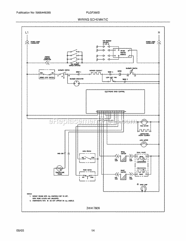 Frigidaire PLGF390DCE Freestanding, Gas Gas Range Page H Diagram
