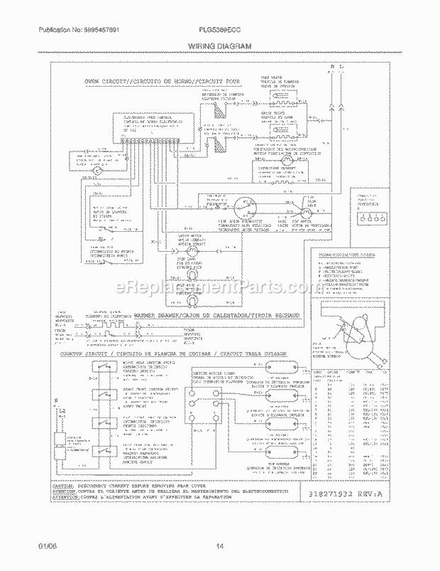 Frigidaire PLGS389ECC Slide-In, Gas Gas Range Page G Diagram
