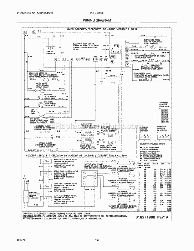 Frigidaire PLGS389ECJ Range Page G Diagram