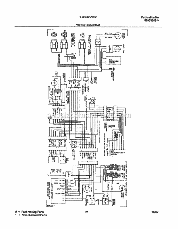 Frigidaire PLHS268ZCB0 Side-By-Side Refrigerator Page K Diagram