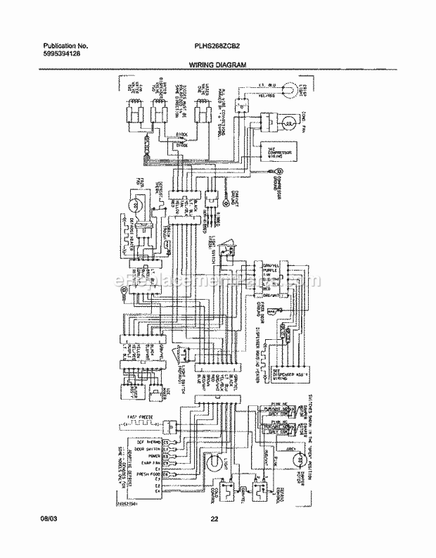 Frigidaire PLHS268ZCB2 Side-By-Side Refrigerator Page K Diagram