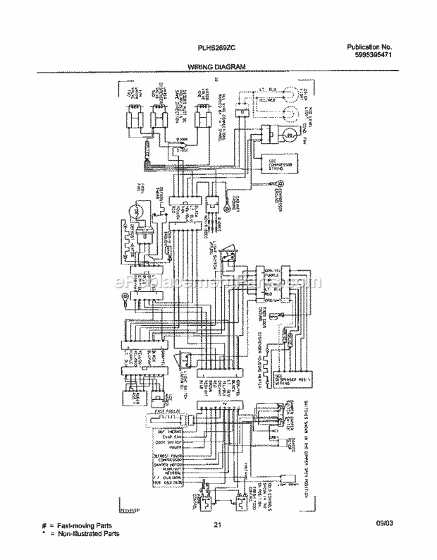 Frigidaire PLHS269ZCB2 Side-By-Side Refrigerator Page K Diagram