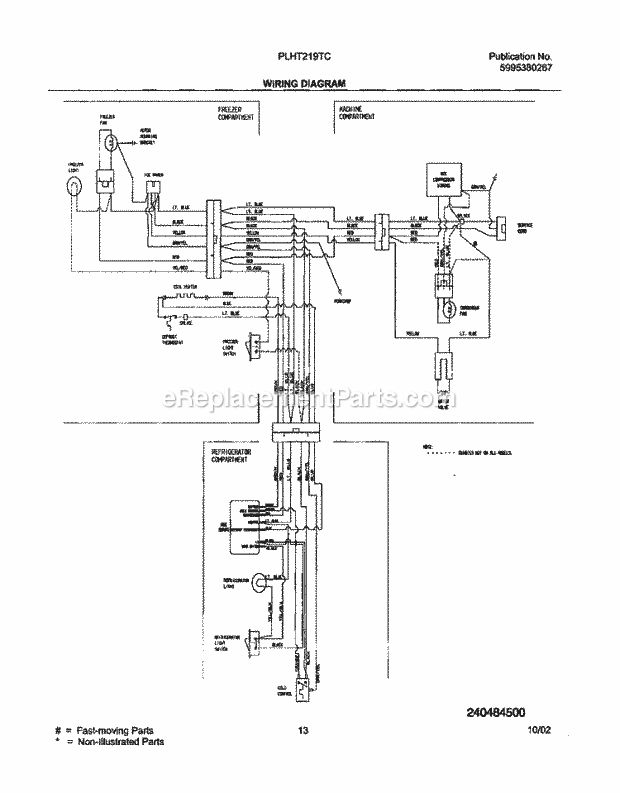 Frigidaire PLHT219TCK0 Top Freezer Top-Mount Refrigerator Page G Diagram