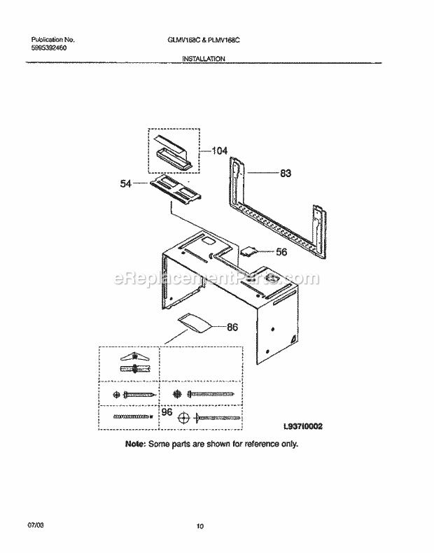 Frigidaire PLMV168CC1 Microwave Hood Combo Microwave/Hood Combo Installation Diagram