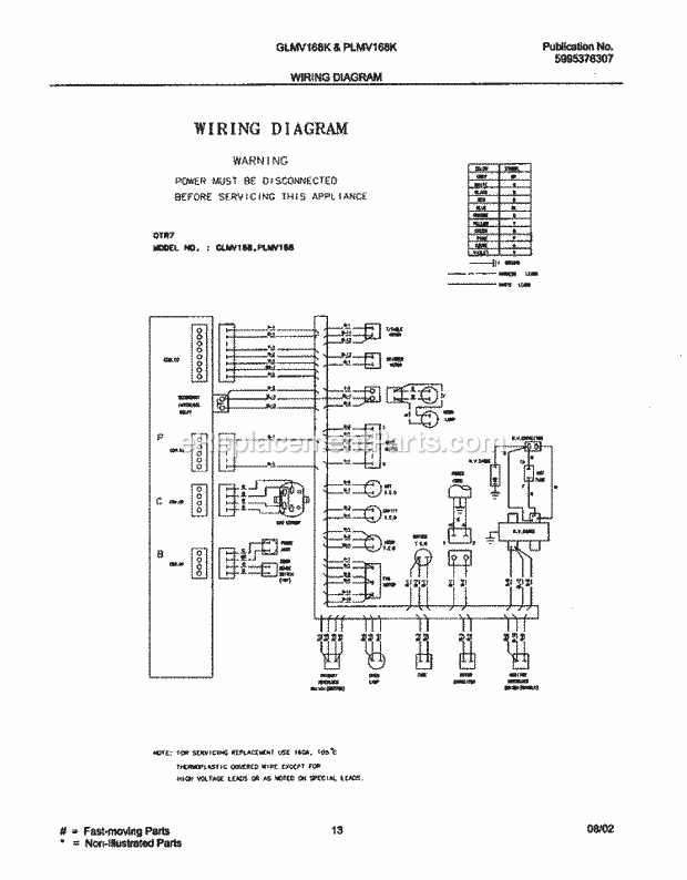 Frigidaire PLMV168KC3 Microwave Hood Combo Microwave/Hood Combo Page G Diagram