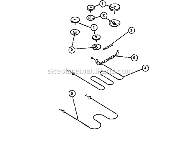 Frigidaire R2000LW1 Freestanding, Electric Electric Range Burner Diagram