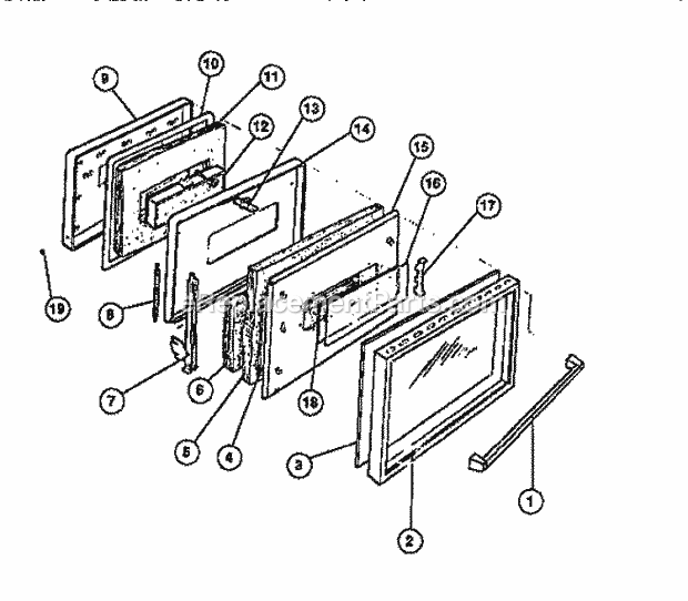 Frigidaire R2000LW1 Freestanding, Electric Electric Range Door Diagram