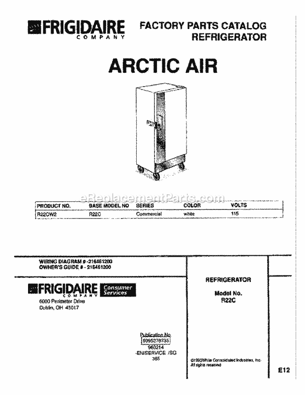 Frigidaire R22CW2 Page B Diagram