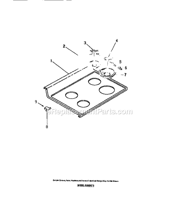 Frigidaire RA30BCH0 Freestanding, Electric Free Standing Electric Range Page D Diagram