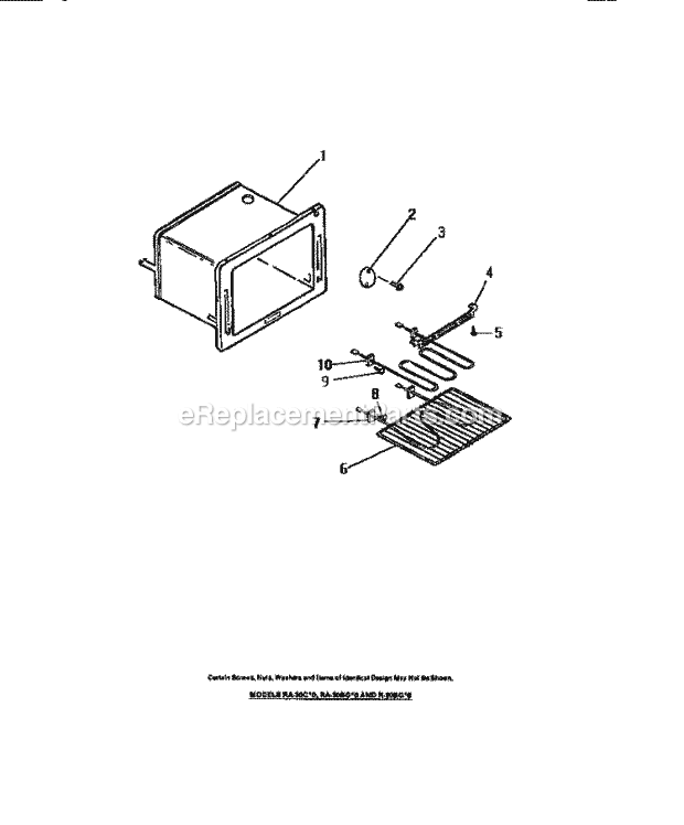 Frigidaire RA30BCH0 Freestanding, Electric Free Standing Electric Range Oven Liner, Bake, Broil Elements Diagram