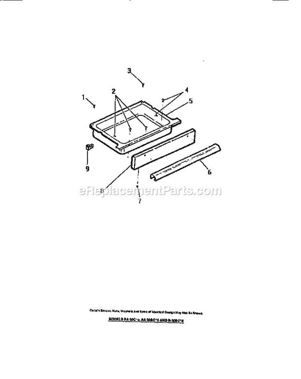 Frigidaire RA30BCL0 Freestanding, Electric Free Standing Electric Range Storage Drawer Diagram