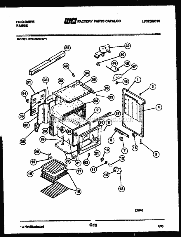 Frigidaire REG38BLL1 Freestanding, Electric Range Electric Body Parts Diagram