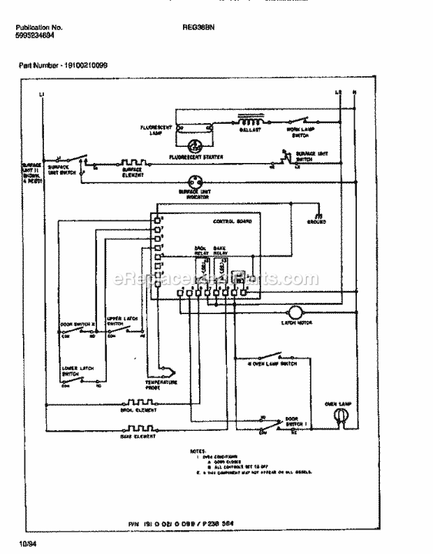 Frigidaire REG38BNL4 Freestanding, Electric Electric Range Page F Diagram