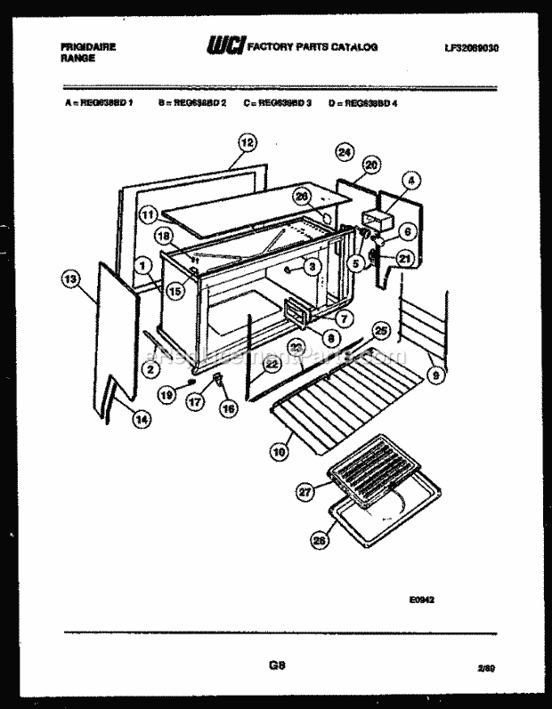 Frigidaire REG638BDL2 Slide-In, Electric Range Electric Upper Body Parts Diagram