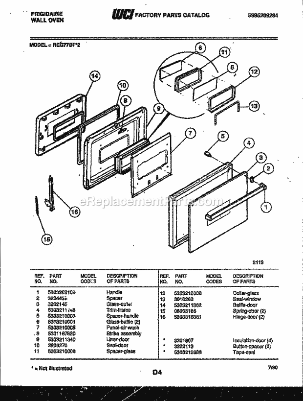Frigidaire REG77BF2 Built-In, Electric Wall Oven Page E Diagram