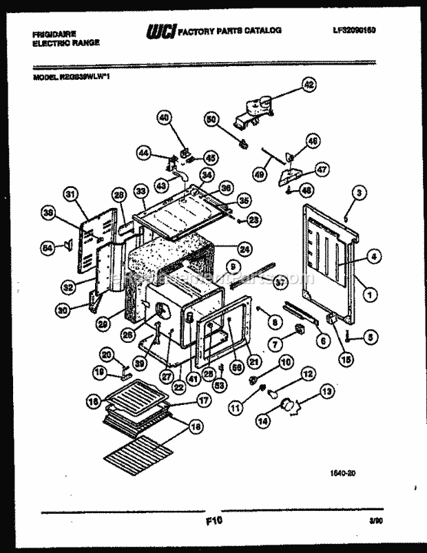Frigidaire REGS39WLW1 Slide-In, Electric Range Electric Body Parts Diagram