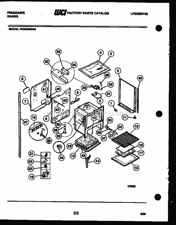 Frigidaire REM638BDL4 Range Microwave Combo, Electric Range Electric Lower Body Parts Diagram