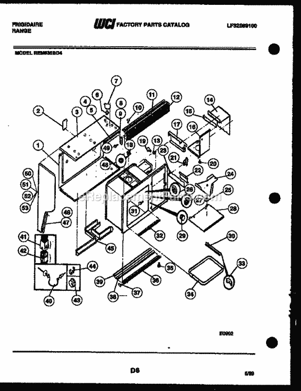 Frigidaire REM638BDL4 Range Microwave Combo, Electric Range Electric Upper Body Parts Diagram