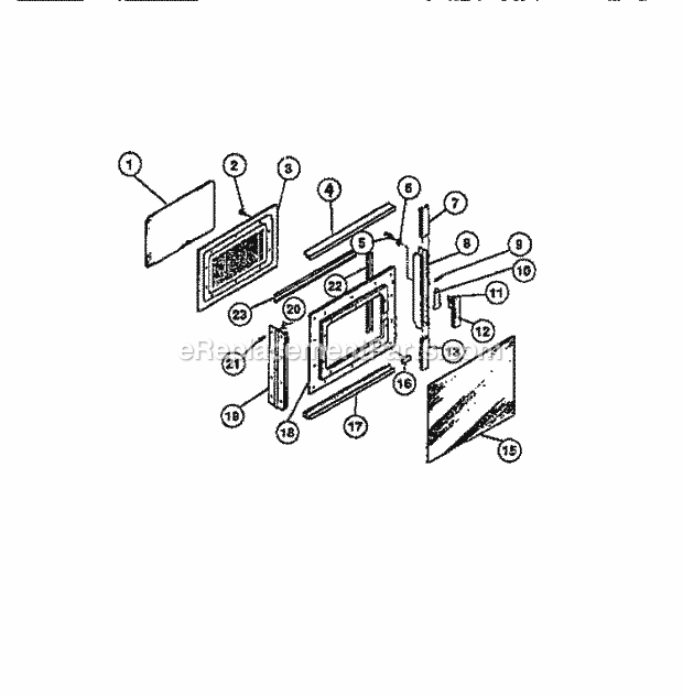 Frigidaire REM638BDW6 Range Microwave Combo, Electric Electric Range Door Panel Diagram