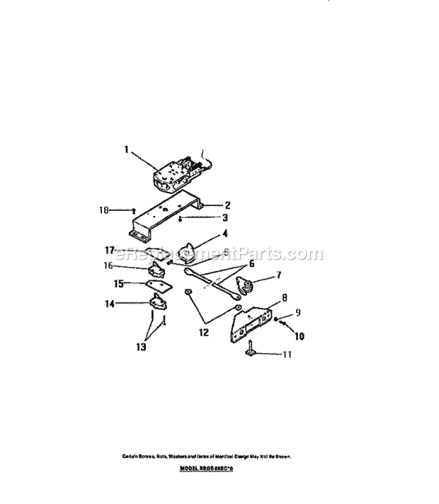 Frigidaire RGS35CH0 Freestanding, Electric Electric Range Door Latch Assembly Diagram