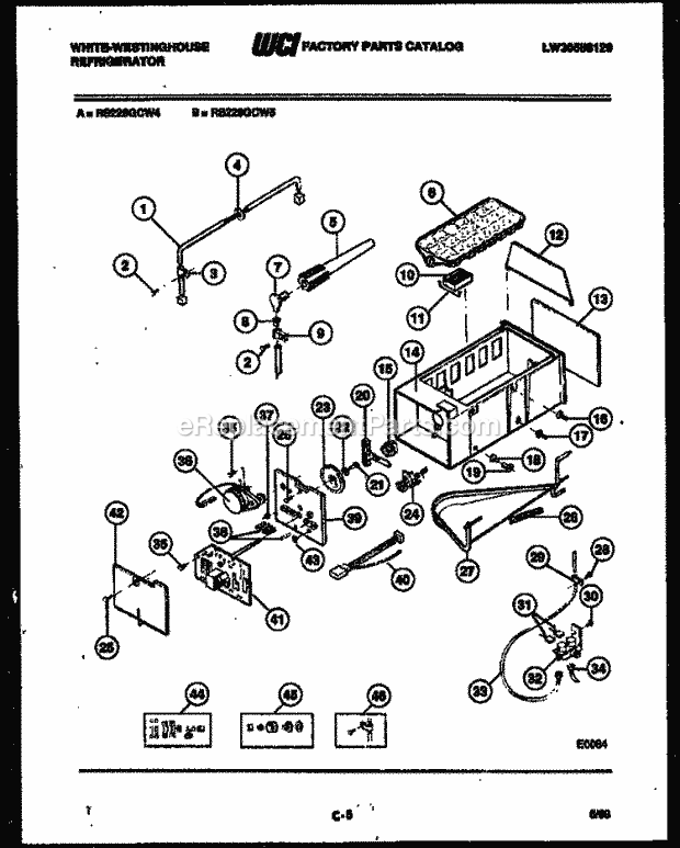 Frigidaire RS229GCW4 Wwh(V1) / Side by Side Refrigerator Ice Maker and Installation Parts Diagram