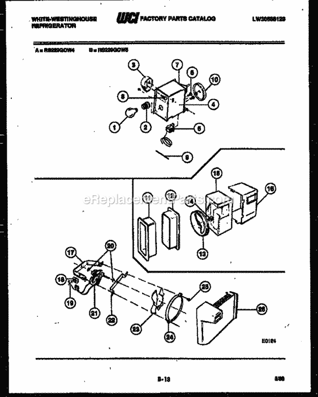 Frigidaire RS229GCW4 Wwh(V1) / Side by Side Refrigerator Refrigerator Control Assembly, Damp Diagram