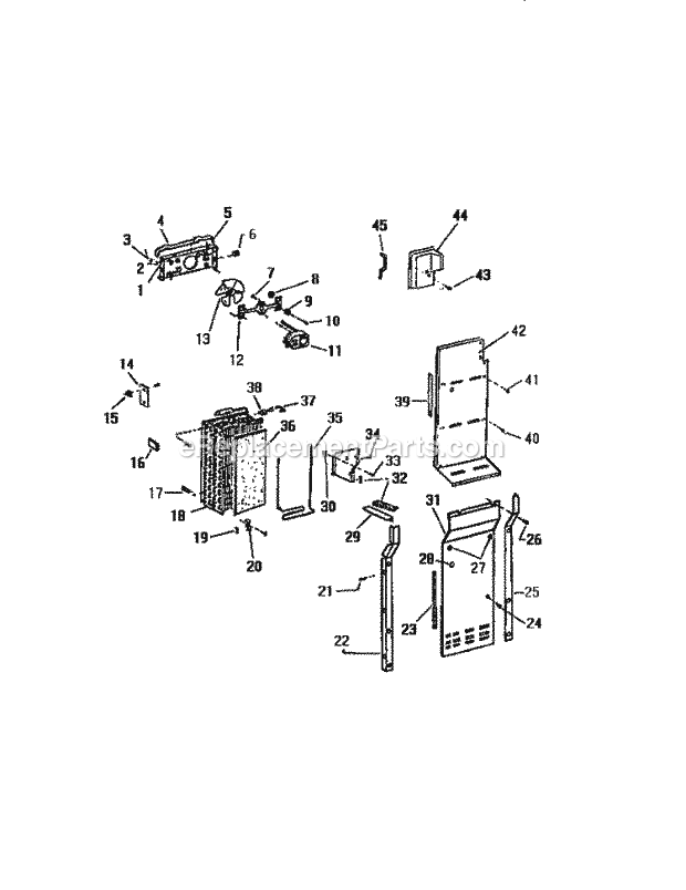 Frigidaire RS259ESW1 Wwh(V9) / Side by Side Refrigerator Evaporator and Fan Motor Diagram