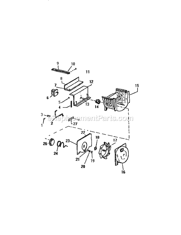 Frigidaire RS259ESW1 Wwh(V9) / Side by Side Refrigerator Ice Dispenser Diagram