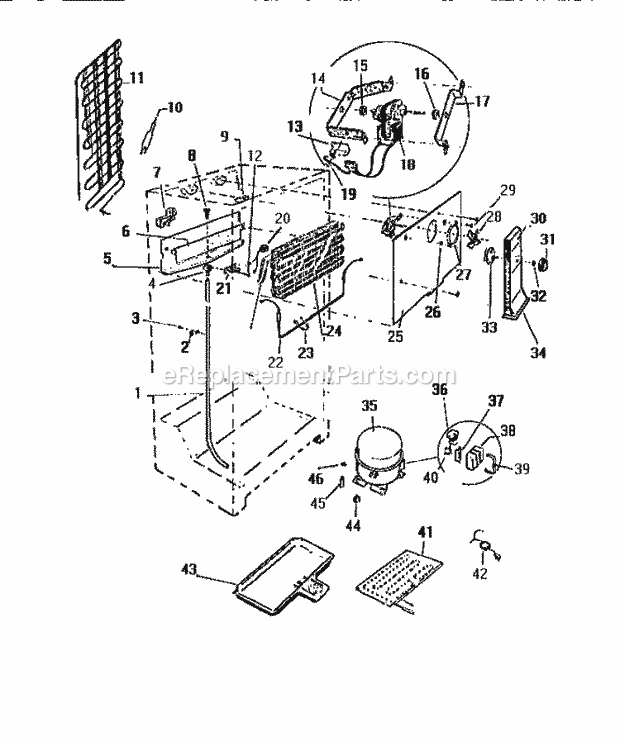 Frigidaire RT178GCF2 Wwh(V3) / Top Mount Refrigerator Cooling System Diagram